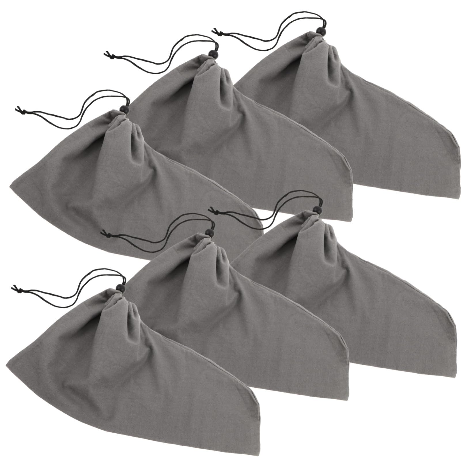 HANABASS 6 Pezzi Sacchetti Scarpe in Cotone con Coulisse Borse da Viaggio Lavabili e Leggere Organizer Scarpe per Uomo e Donna Sacchetti Multiuso Colore Grigio Scuro