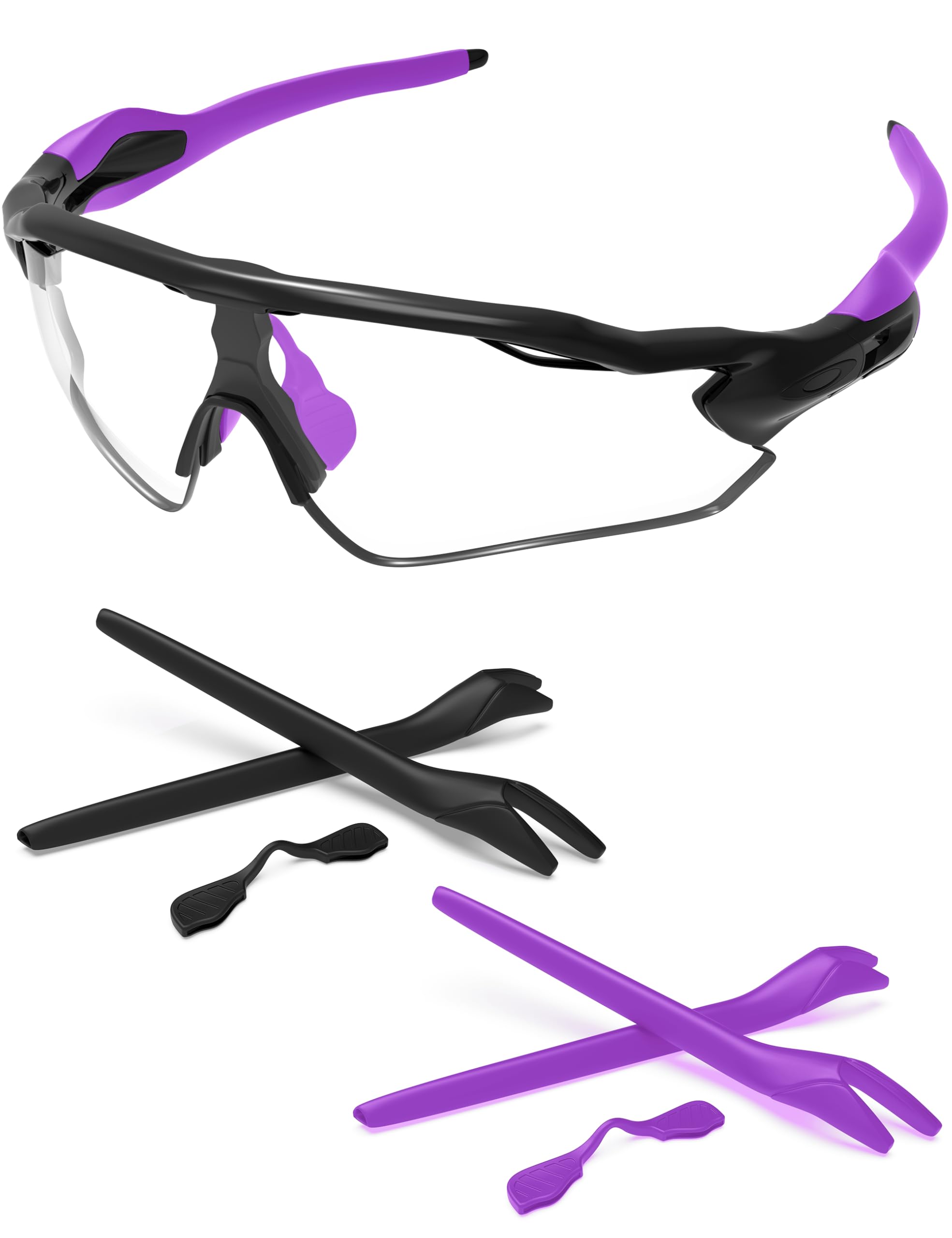 Replacement Nose Pads &amp; Ear Socks Rubber Kits for Oakley Radar EV Path OO9208 / Radar EV Pitch OO9211 Sunglass