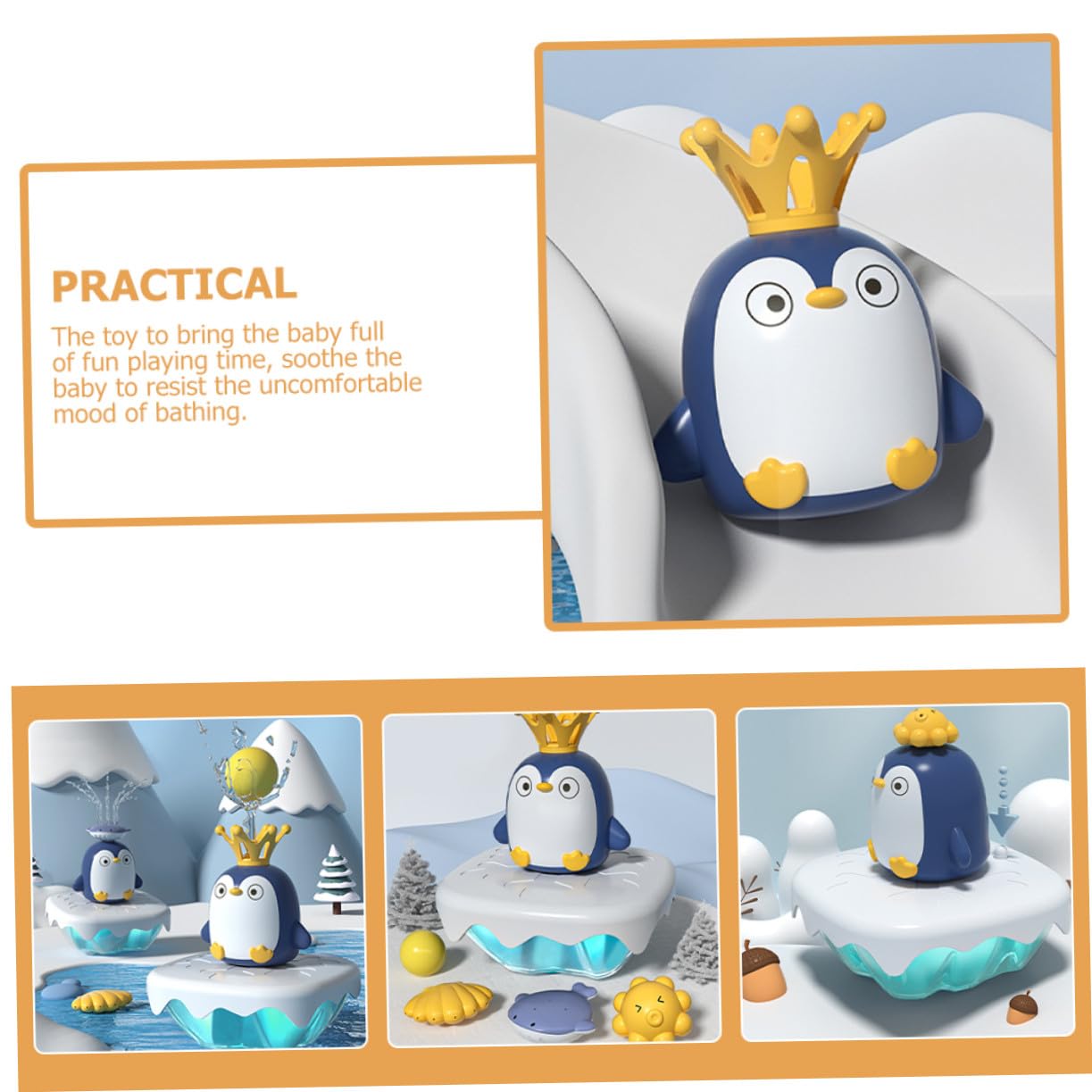 Juguete de Baño de Pingüino Eléctrico Rociado, 1 Juego Abs
