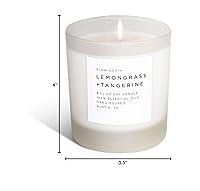 Vista 9 de Slow North Vela de citronela + mandarina, vela de aceites esenciales y cera de soja pura en un frasco de vidrio esmerilado reutilizable, una vela