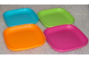 Tupperware 4 Inch Square Plates, Children's Toy Size Set