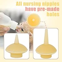 Vista 3 de Mini Botella de Alimentación para Mascotas y Jeringas con Tetinas para Gatos Pequeños, Perros, Gatitos, Cachorros, Conejos, Animales Pequeños