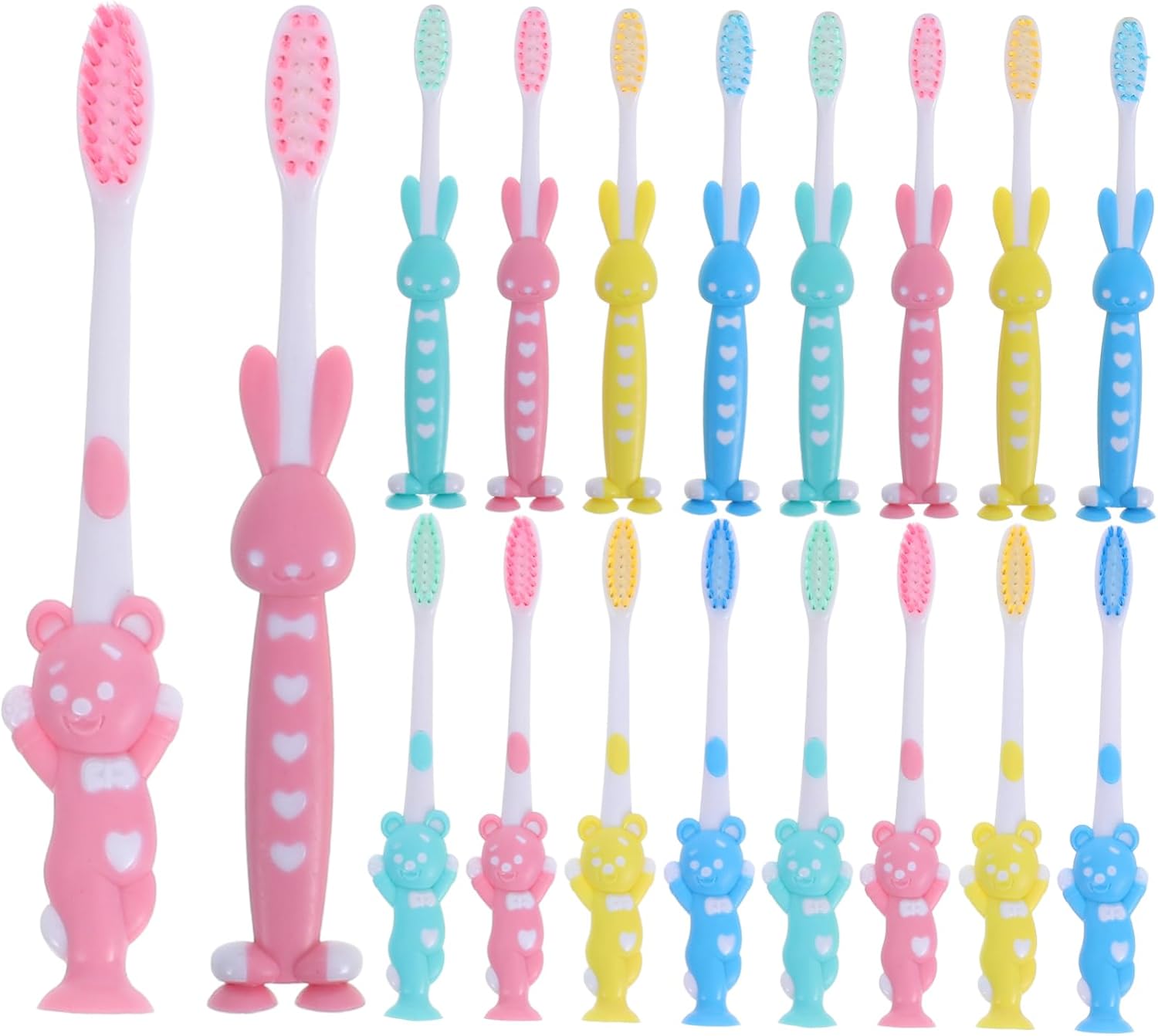 ORFOFE 32pcs Cute Cartoon Toothbrush Soft Bristles for Gentle Cleaning Boy Girl Toothbrushes Cup Feet Travel-Friendly Boy Girl Kit