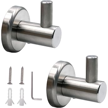 Pack of 2 coat hooks towel hooks for drilling clothes hooks