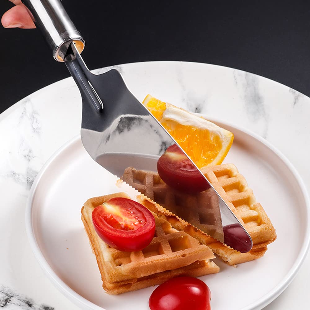 Set di 3 spatole per pesci in acciaio inox, spatola in metallo con manico in legno, spatola professionale per pancake, hamburger e uova, spatola sottile per cucinare, grigliare