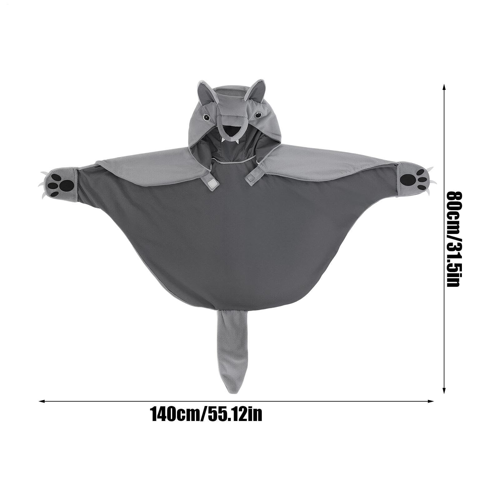 Bambini con cappuccio animale asciugamano a forma di lupo inverno coperta