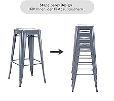 Tabourets en métal empilables