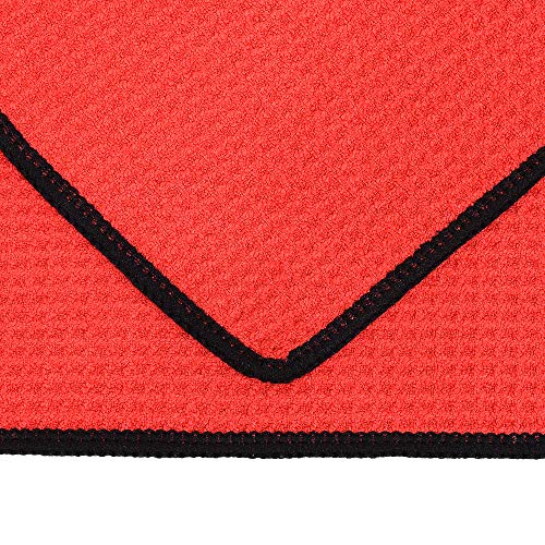Serviette en microfibre anti glissement fente centrale 20cm essuyage rapide rouge
