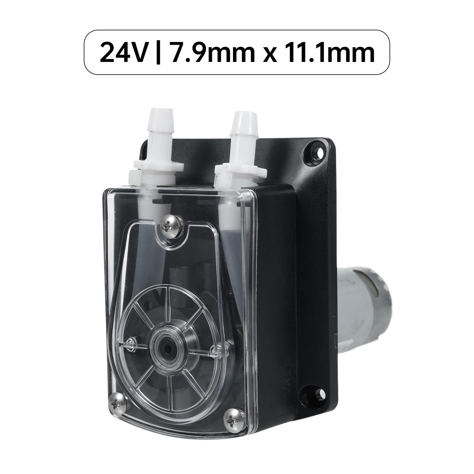 GROTHEN DC 24V Peristaltikpumpe mit Hohem Durchfluss, Effizient für die Chemische Analyse Im Labor, Dosierung von Zusätzen für Aquarien, Transparenter Silikonschlauch in Lebensmittelqualität