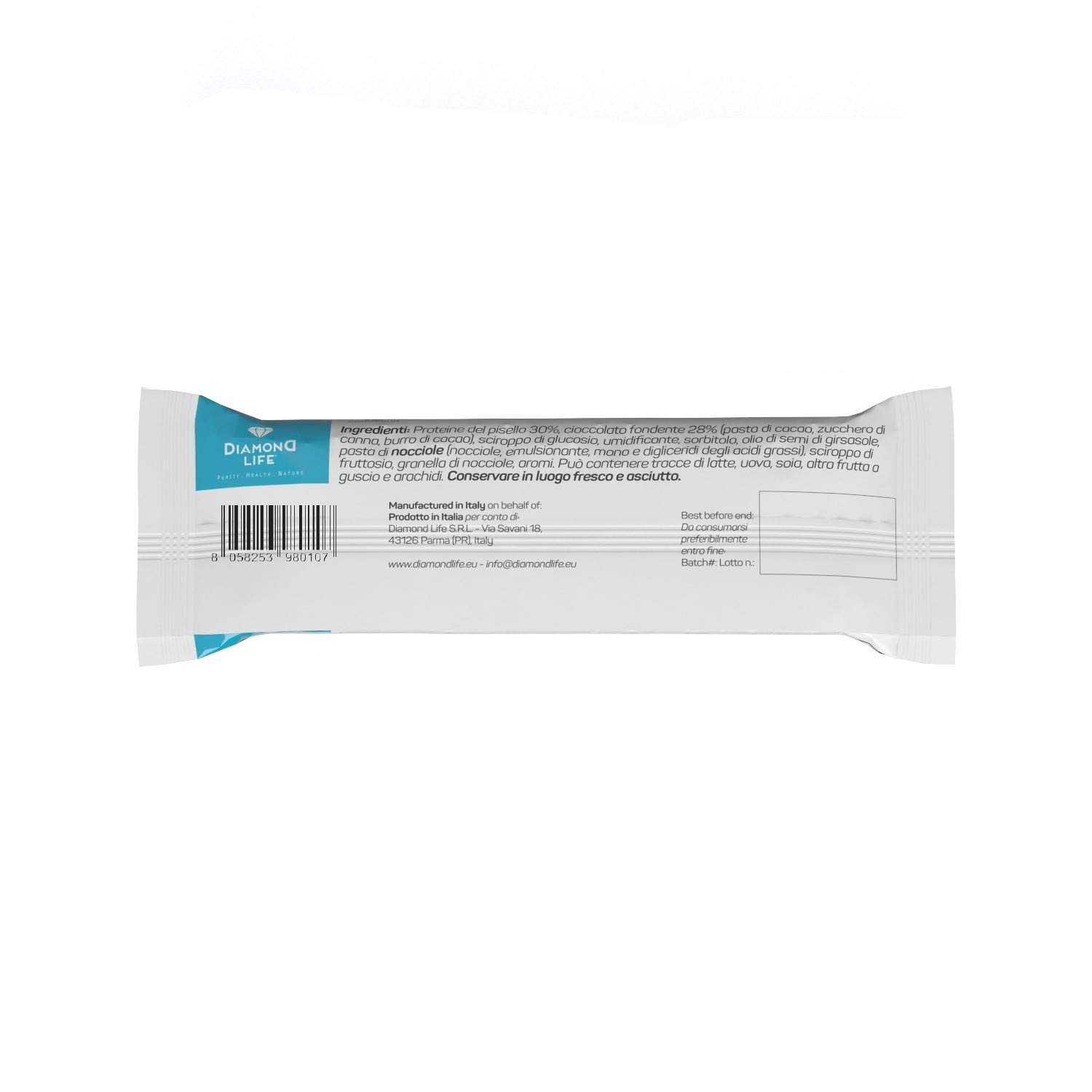 DIAMOND UNIVERSE BREAK - 20 Barrette Proteiche Bilanciate Vegan 100% Vegetali (Proteine Pisello) Con Aminoacidi Essenziali e Vitamine - Cioccolato Extra Fondente Bio | Senza Glutine, Senza Lattosio