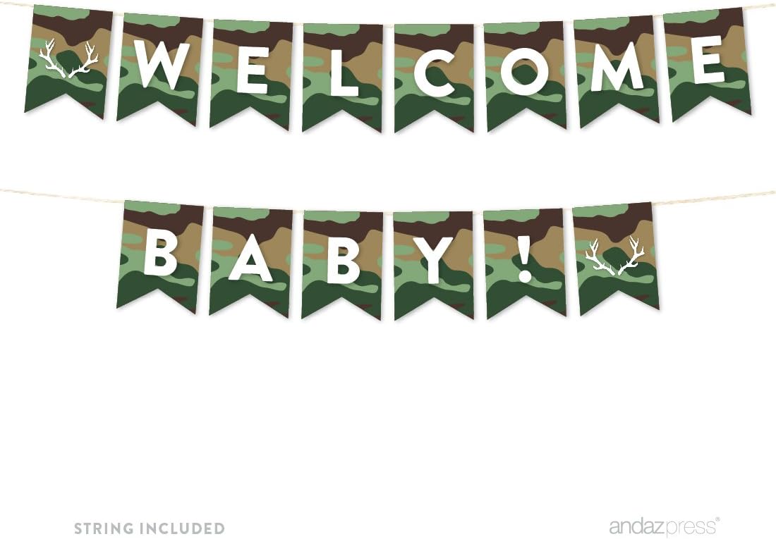 Andaz Press Woodland Camouflage Boy Baby Shower Collection, Games, Activities, Decorations, Candy Guessing Game Cards, 30-pack