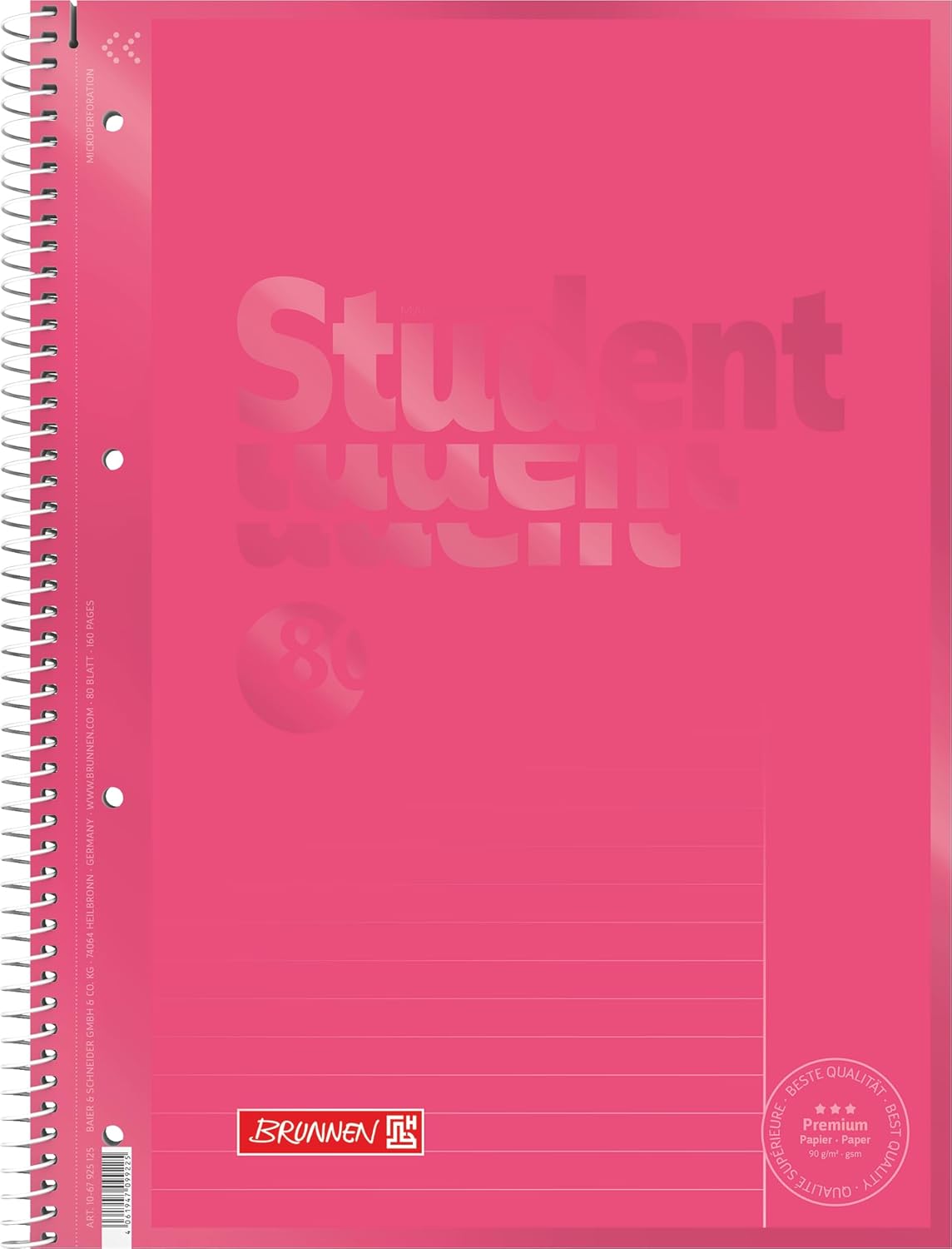 Brunnen College Notepad Premium Student Colour Code A4 Cover Sheet: Tulip