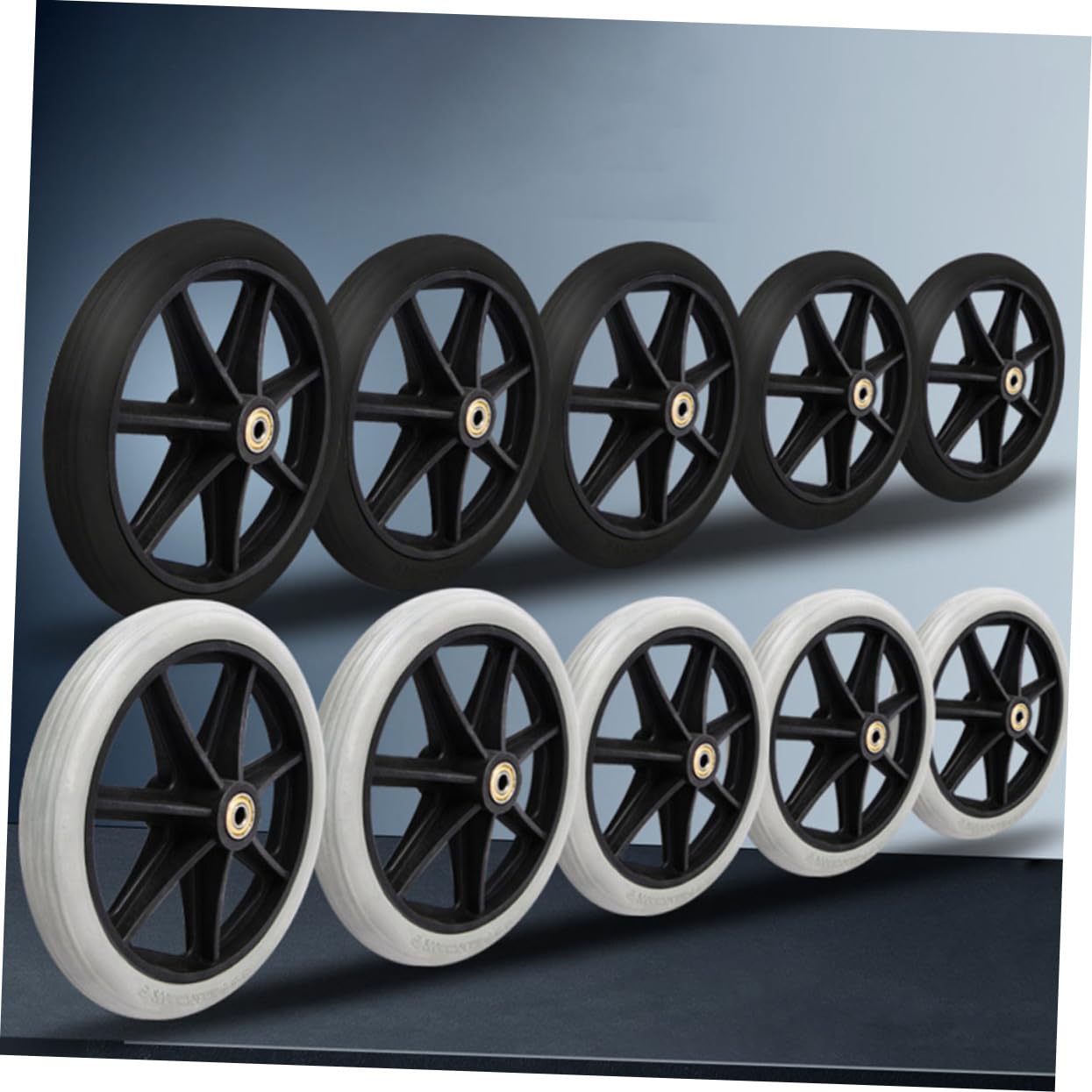 IWOWHERO Wheelchair Accessories 2pcs Universal Front Wheel 8 Inch Replacement Parts Swivel Wheel Non Skid