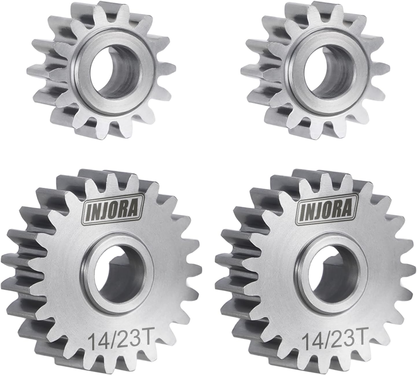 INJORA Stainless Steel 14/23T Stock Portal Gears Set for 1/18 RC Crawler Redcat Ascent-18 Upgrade, 2 Sets