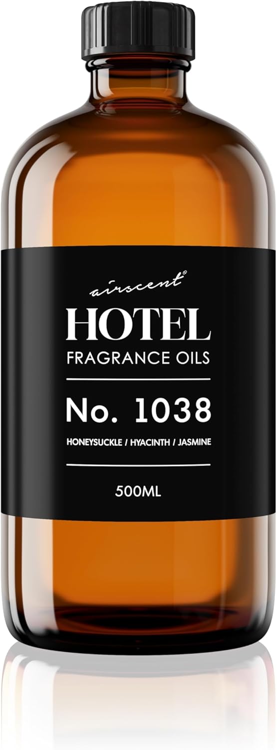 AirScent Hotel Diffuser Oil No. 1038 - Las Vegas Hotel Spa Scent Dupe - Premium Fragrance Oil for Ultrasonic and Waterless Diffusers and Crafting - 500 mL, 16.9 fl oz Glass Bottle