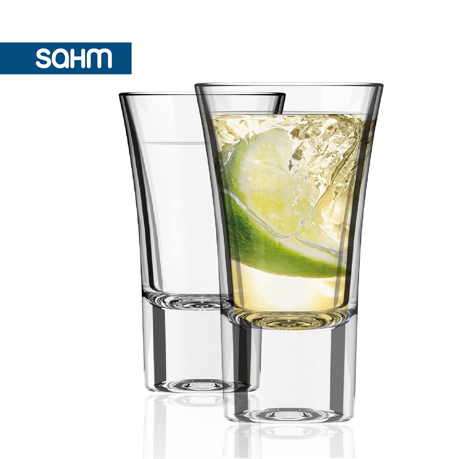 Bicchierini liquore da shot – Set bicchieri da grappa da 57 ml - Bicchieri amaro trasparenti - 6 bicchieri grappa lavabili in lavastoviglie