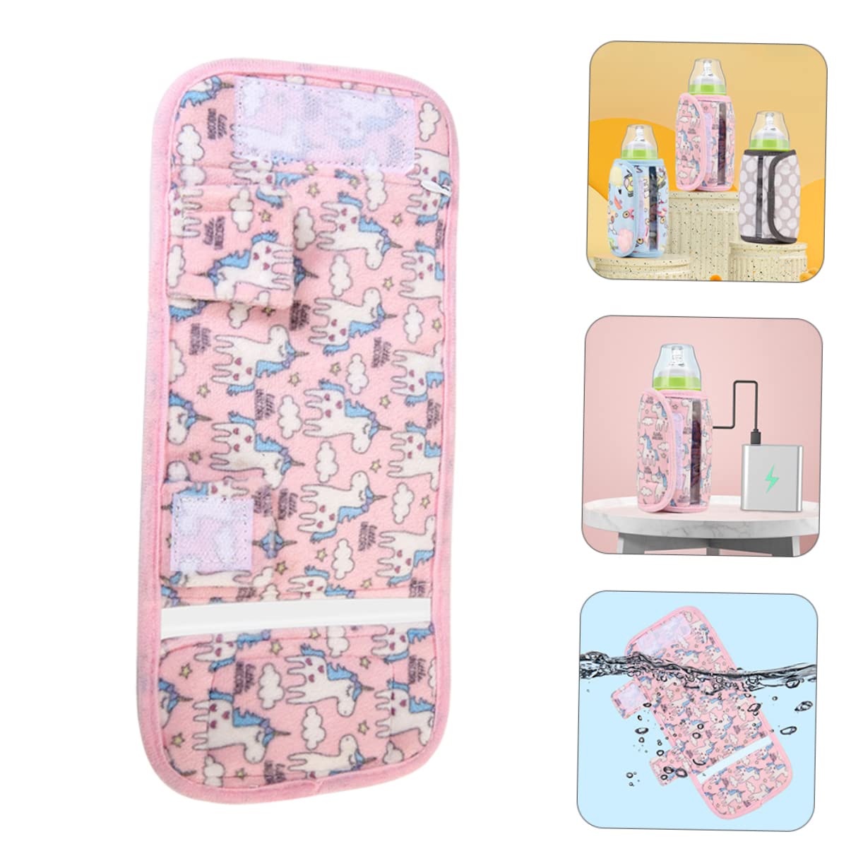3pezzi Custodia Per Bottiglie Latte Manicotto Isolante Per Riscaldamento Compatibile Per Portatile e Notturno Colore Rosa