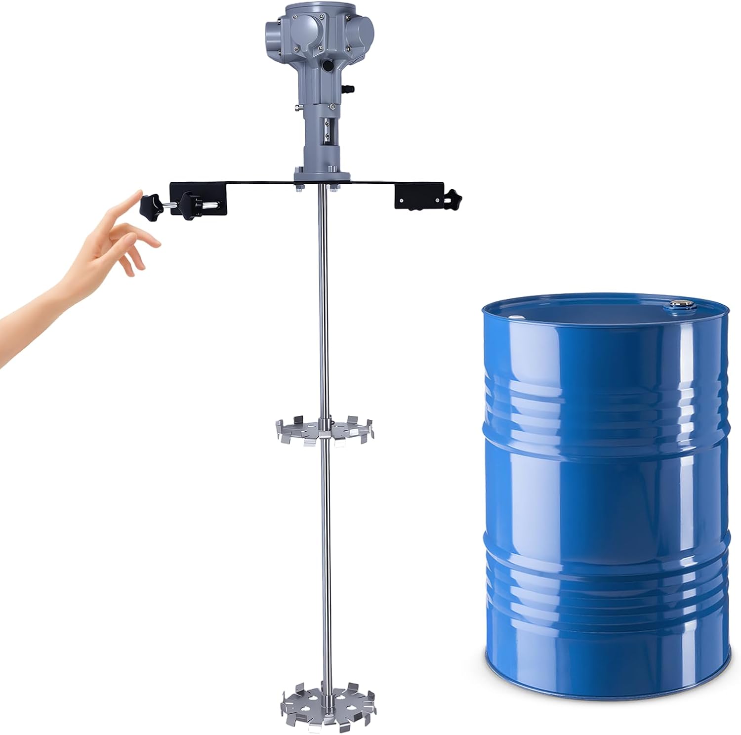 55 Gallon Drum Paint Mixer 3/4HP for 1-5000mPas Viscosity Material Air Agitator,Paint Stirring Machine Pneumatic Agitator