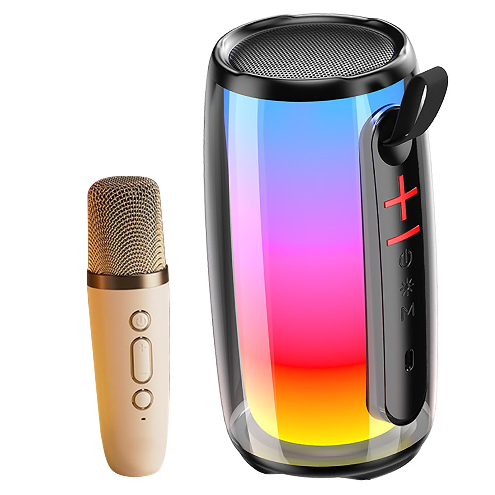 SUNGOOYUE Urządzenie do Karaoke Bluetooth, Mini System Karaoke z Mikrofonem i bezprzewodową łącznością Bluetooth, Przenośny Głośnik na Imprezy Domowe i Imprezy Plenerowe