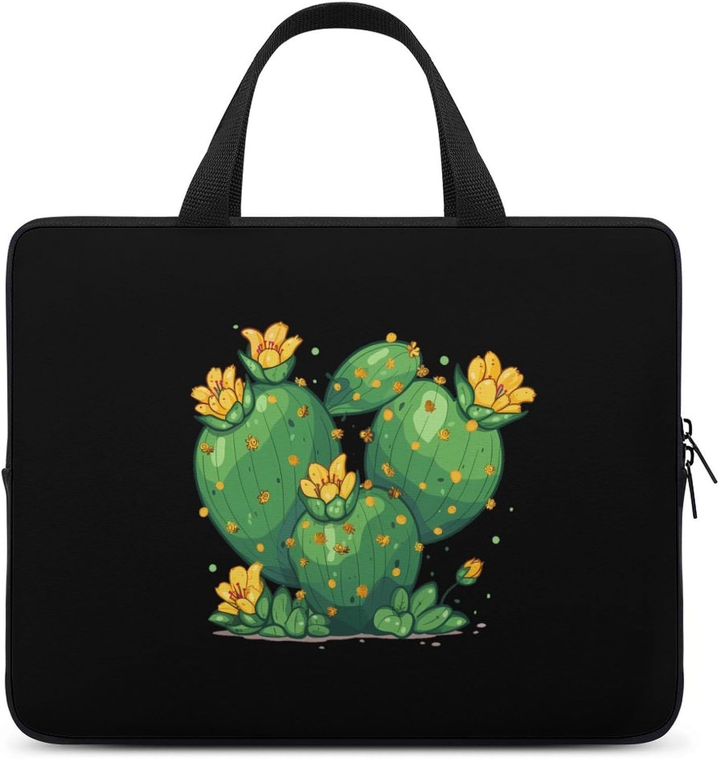 Cactus with Yellow Desert Flower Laptop Bag Print Computer Sleeve Case Protector Briefcase Totes for Women Men