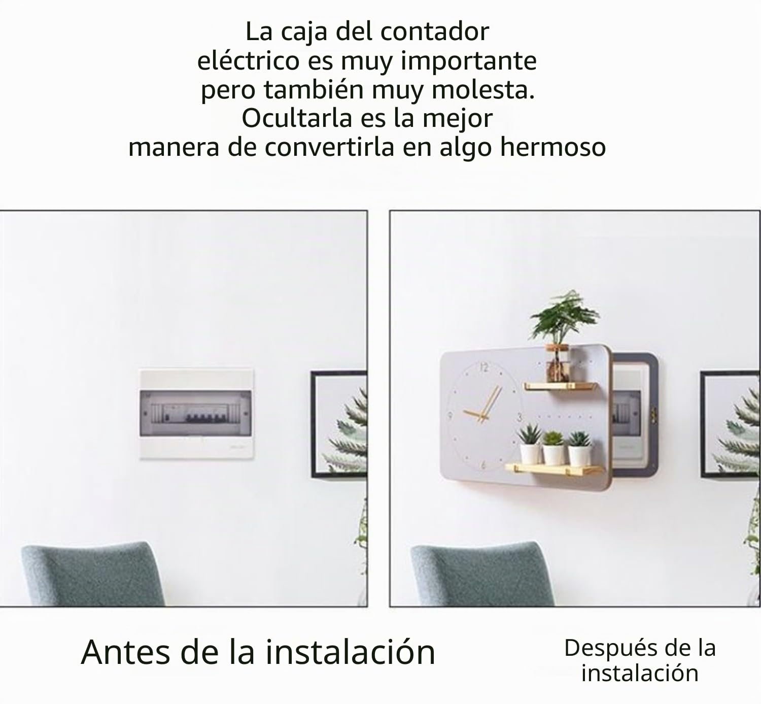 Cubierta De Panel Eléctrico Montada En La Pared Tapa De Caja Eléctrica Decorativa Cubierta Caja Fusibles, Estante De Madera Caja De Tablero Oculto Cubierta