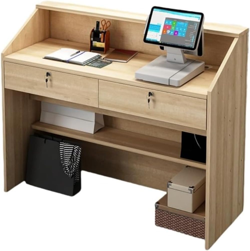 レジカウンター 受付カウンター レ木製のレジカウンターオフィスデスク