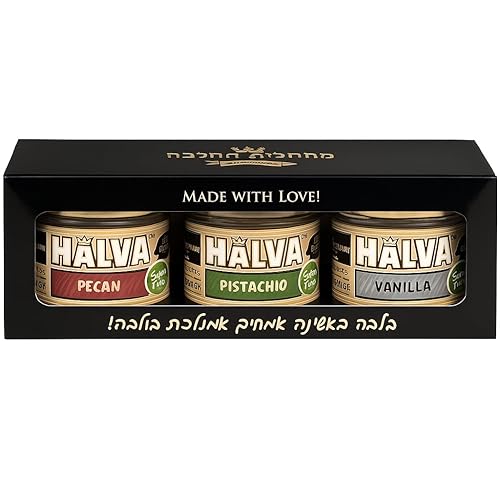 Halva Kingdom - Postre vegano Halva sin azúcar de sésamo abierto  Ingredientes saludables, sin gluten, certificado Kosher I Gift Set I Caja de