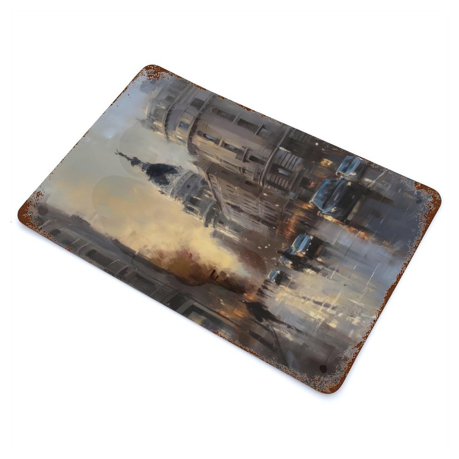 Rust Effect Madrid Majesty Vintage Rust Metal Sign 11.8"x7.9", Classic Wall Plaque for Shed, Workshop And Garage Wall Decor