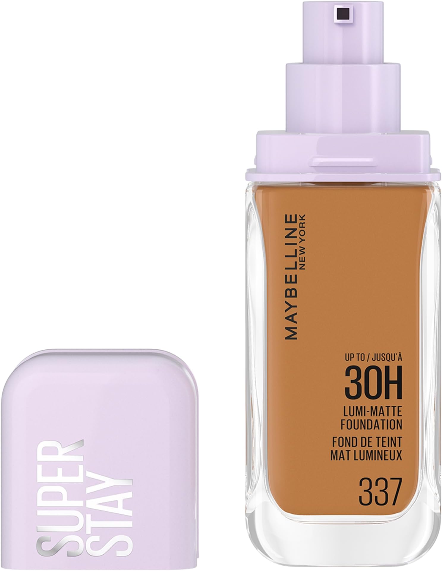 Maybelline New York 30H Lumi Matte Foundation, Long-Lasting Ultra Fresh Look with Matte Finish, Buildable & Light Reflecting Foundation, Colour: 337 Medium Brown/Dark, Neutral, Superstay