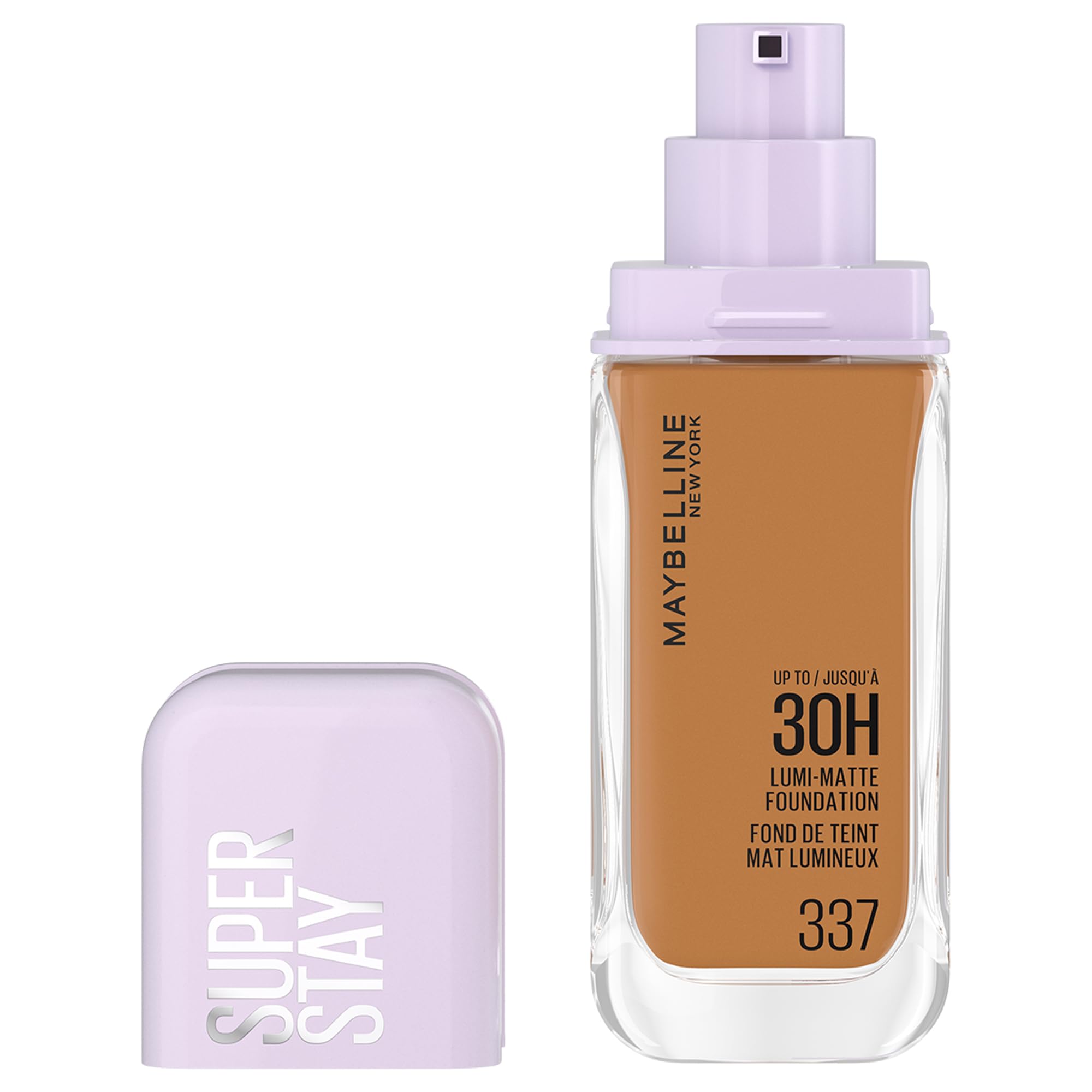 Maybelline New York 30H Lumi Matte Foundation, Long-Lasting Ultra Fresh Look with Matte Finish, Buildable & Light Reflecting Foundation, Colour: 337 Medium Brown/Dark, Neutral, Superstay