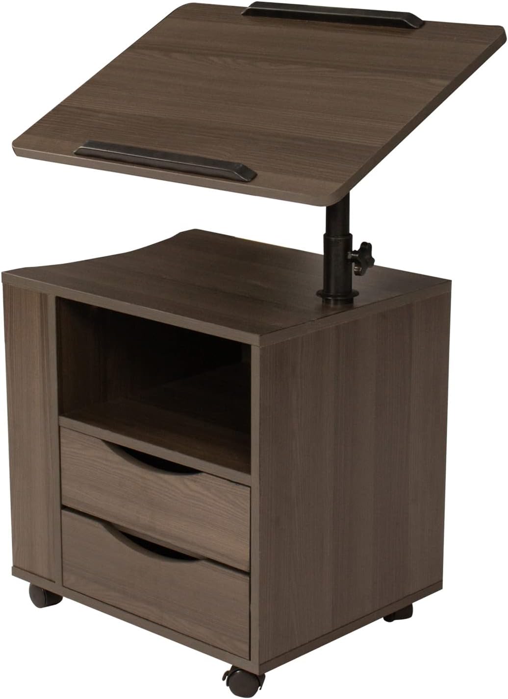 Wooden Bedside Table Workstation,Nightstand with Drawers