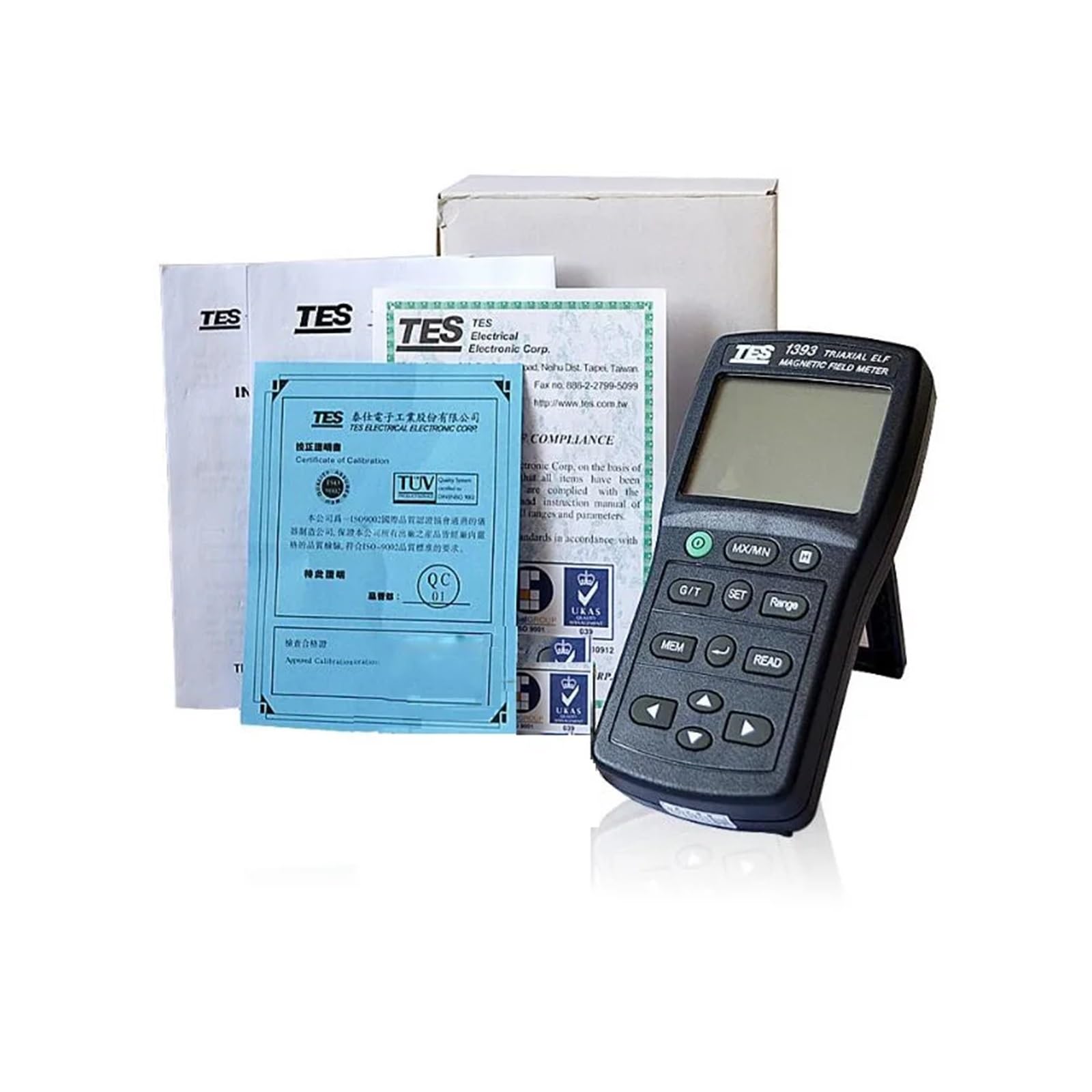 TES-1393 ElectroMagnetic Field Tester Display Micro Milli Gauss In The Same Data Hold Function TES1393