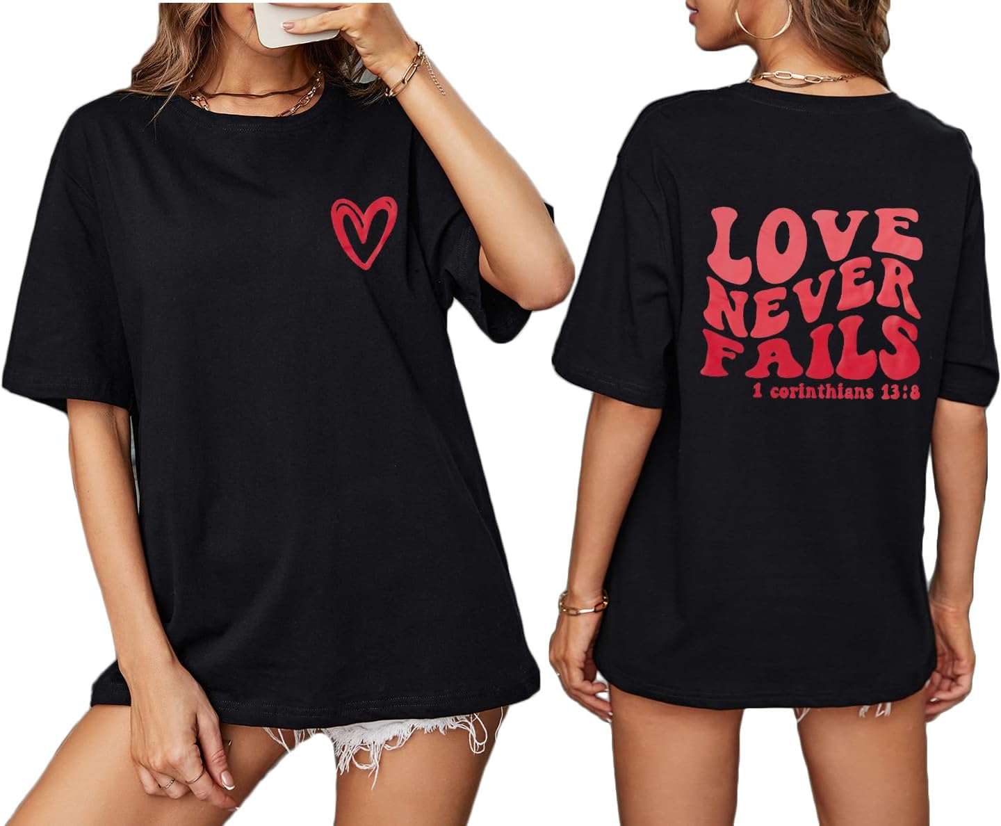 Ninon Women's Oversize T-shirt - Comfortable design with a heart neckline and lightweight, breathable fabric