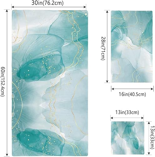 Miniatura 4 de Marble Agate Bath Towels for Bathroom Set - Luxury Towels Gifts for Women,Quick Dry Beach Kitchen Hand Hair Face Yoga Workout Gym Towel and Dish