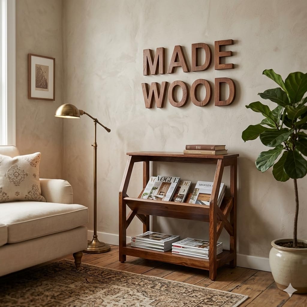 PAIKEACRAFT Sill Magazine Rack (Sheesham Wood, Provincial Teak)-image-29