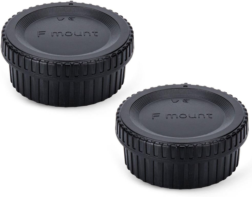 JJC (2-Pack) Body Cap and Rear Lens Cap Kit for Nikon D7000 D7100 D5100 D5200 D3200 D3100 D7200 D7500 D5300 D5500 D5600 D3400 D3300 D750 D610 D600 D850 D810 D800 D90 and More Nikon F Mount DSLR & Lens