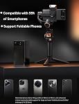 Hohem iSteady M7 Stabilisateur Gimbal pour iPhone Android, AI Suivi de Gimbal 3-Axis Stabilisateur de téléphone avec/CCT RGB Lumière de remplissage, Contrôleur à distance d'écran tactile amovible, Rode extensible encastrable,500g Charge utile