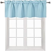 Vista 53 de DWCN Cenefa opaca para cocina, con bolsillo para barra, cortinas para ventana, sala de estar/sótano, 52 x 18 pulgadas de largo, 1 panel, azul oscuro