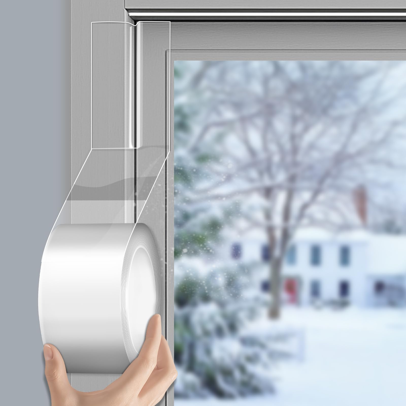 Draft Excluder Tape for Windows Doors, Removable Weather Seal, 7cm x 20m