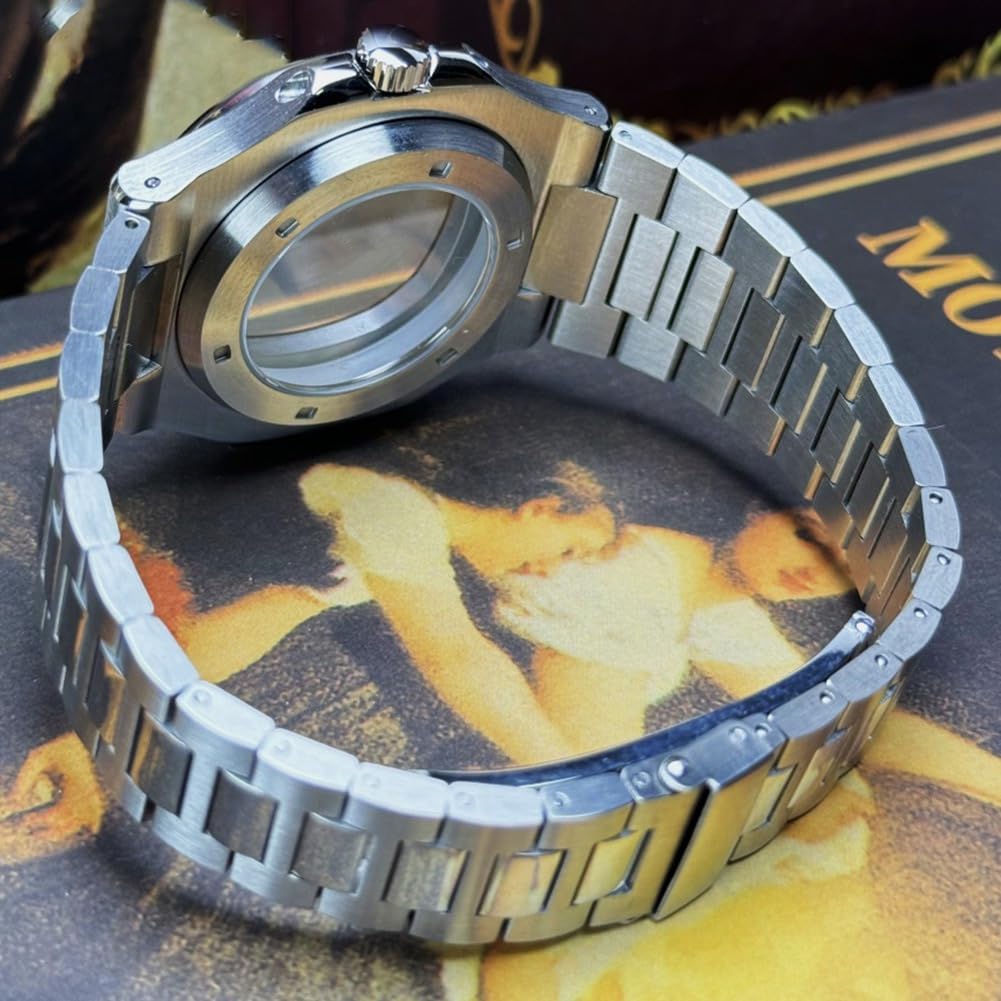 Sostituzione Dei Pezzi di Ricambio per NH34, NH35, NH36 Orologio Movimento 4r35 - Cassa Quadrata In Acciaio 316L, Bracciale In Vetro