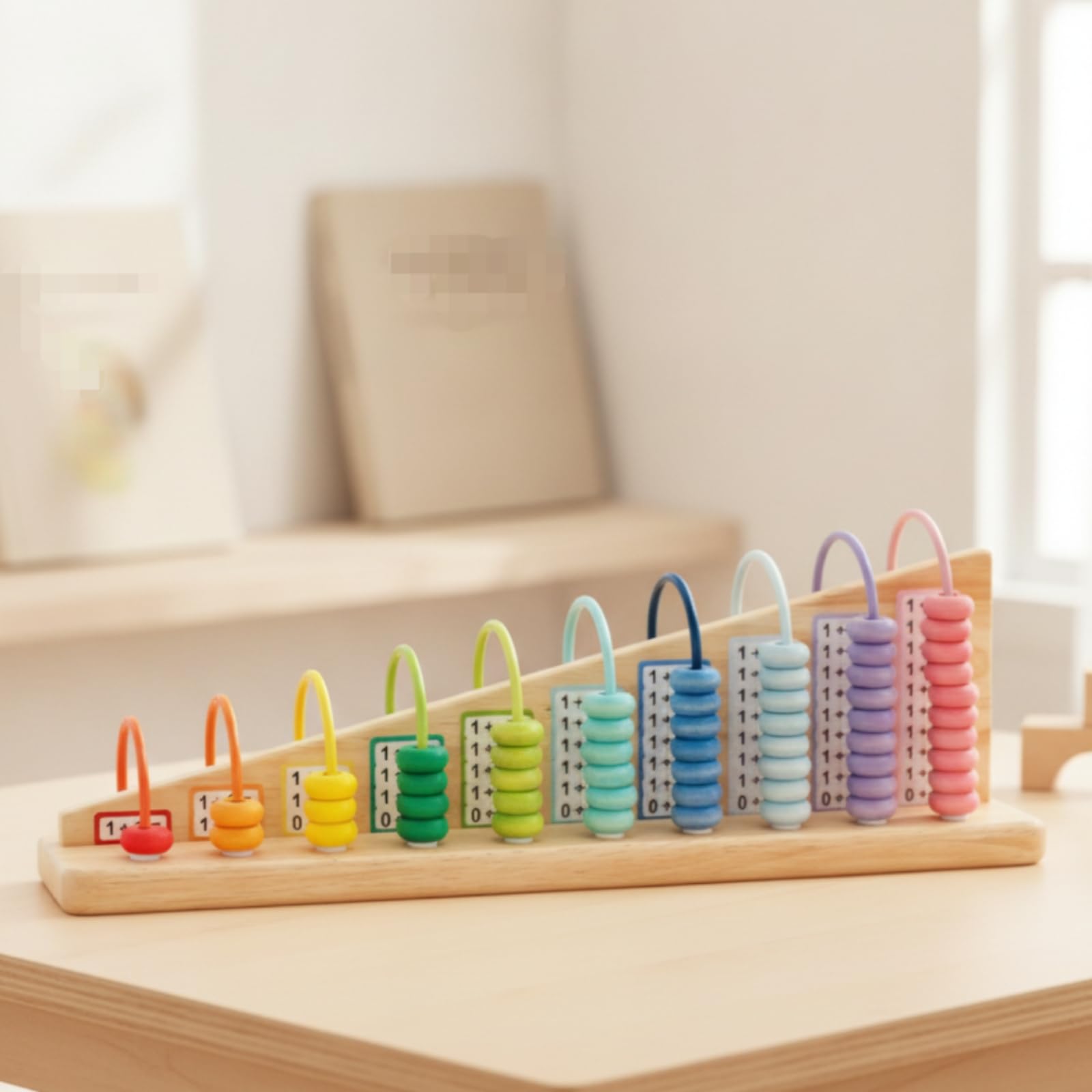 harayaa Kinder Rechenrahmen Holz Rechenbrett Lernspielzeug Zahlenbrett Addition Subtraktion mit Gebogenen Stäben Und Sichtbarer Perlenbewegung für Vorschule Grundschule Zuhause Geeignet
