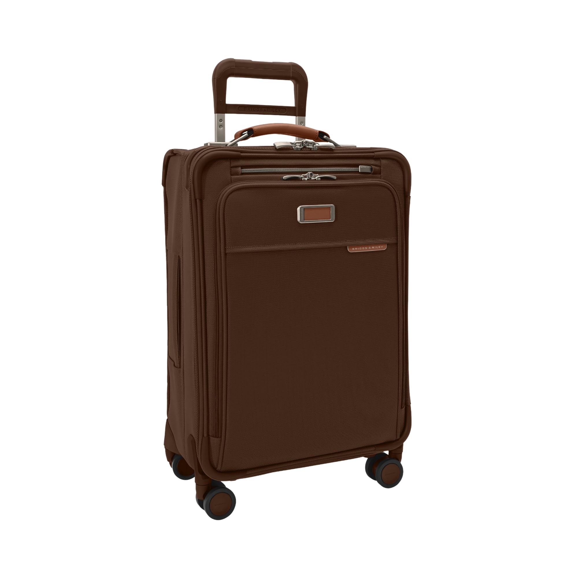 Briggs &amp; Riley Essential 22" Carry On Expandable Spinner - Luggage for Travel, Suitcases with Wheels, Softside Rolling Bag for Men &amp; Women, Baseline Collection, Chocolate