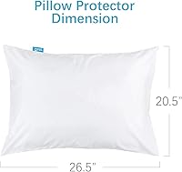 Vista 5 de Paquete de 4 protectores de almohada con cremallera, transpirables, silenciosos y duraderos, 100% impermeables, tamaño estándar, color blanco