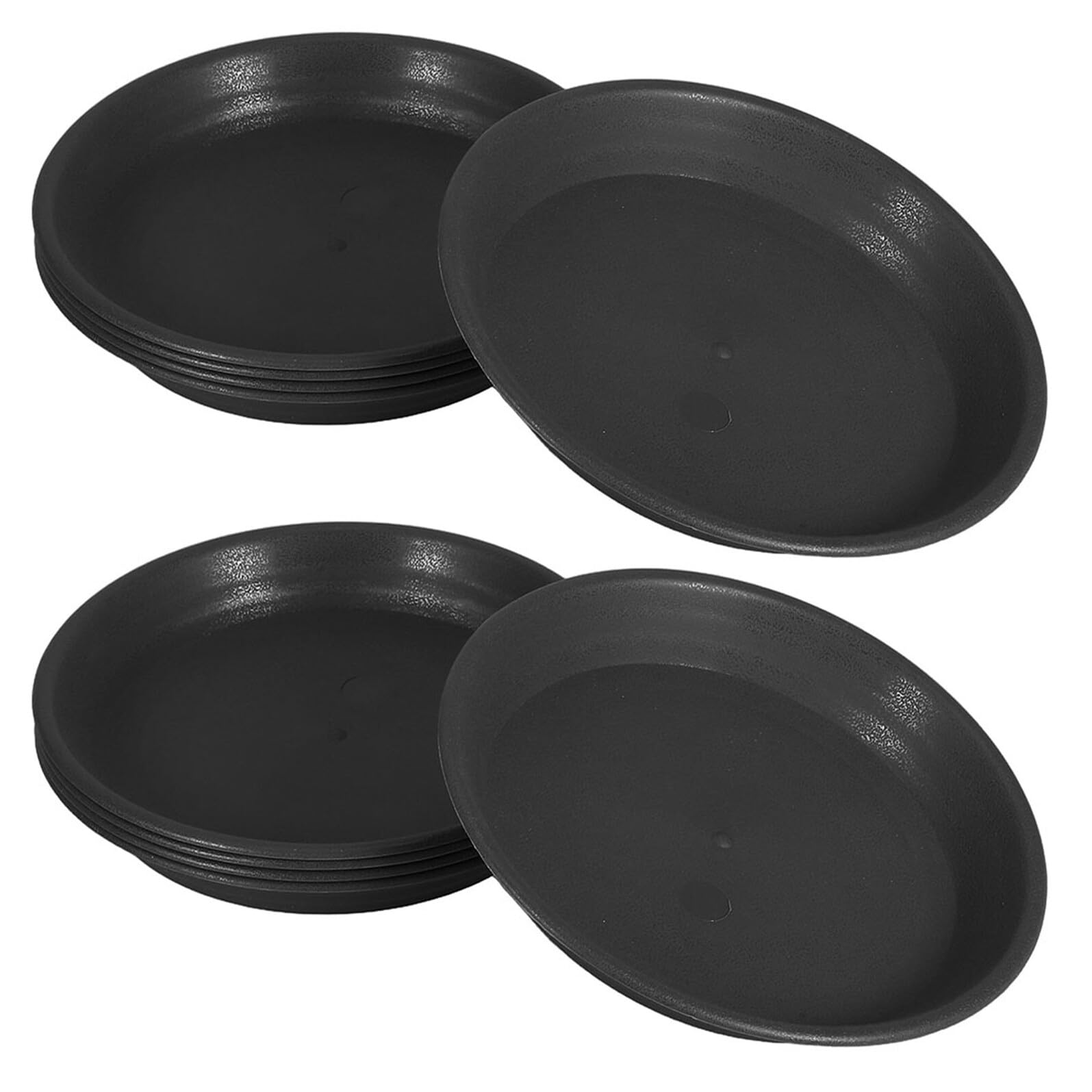 TOYANDONA 10 Bandejas Redondas de Plástico Negro para Macetas 25 CM Platillos para Plantas Bandejas de Goteo para Jardín Hogar Interior y Exterior Recogedores de Agua para Plantas