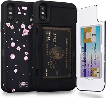 Amazon Co Jp Toru Cx Pro Iphone Xs ケース カード 紫の収納背面 3枚 カード入れ カバ ミラー付き アイフォン Xs アイフォンx 用 さくらの花 家電 カメラ