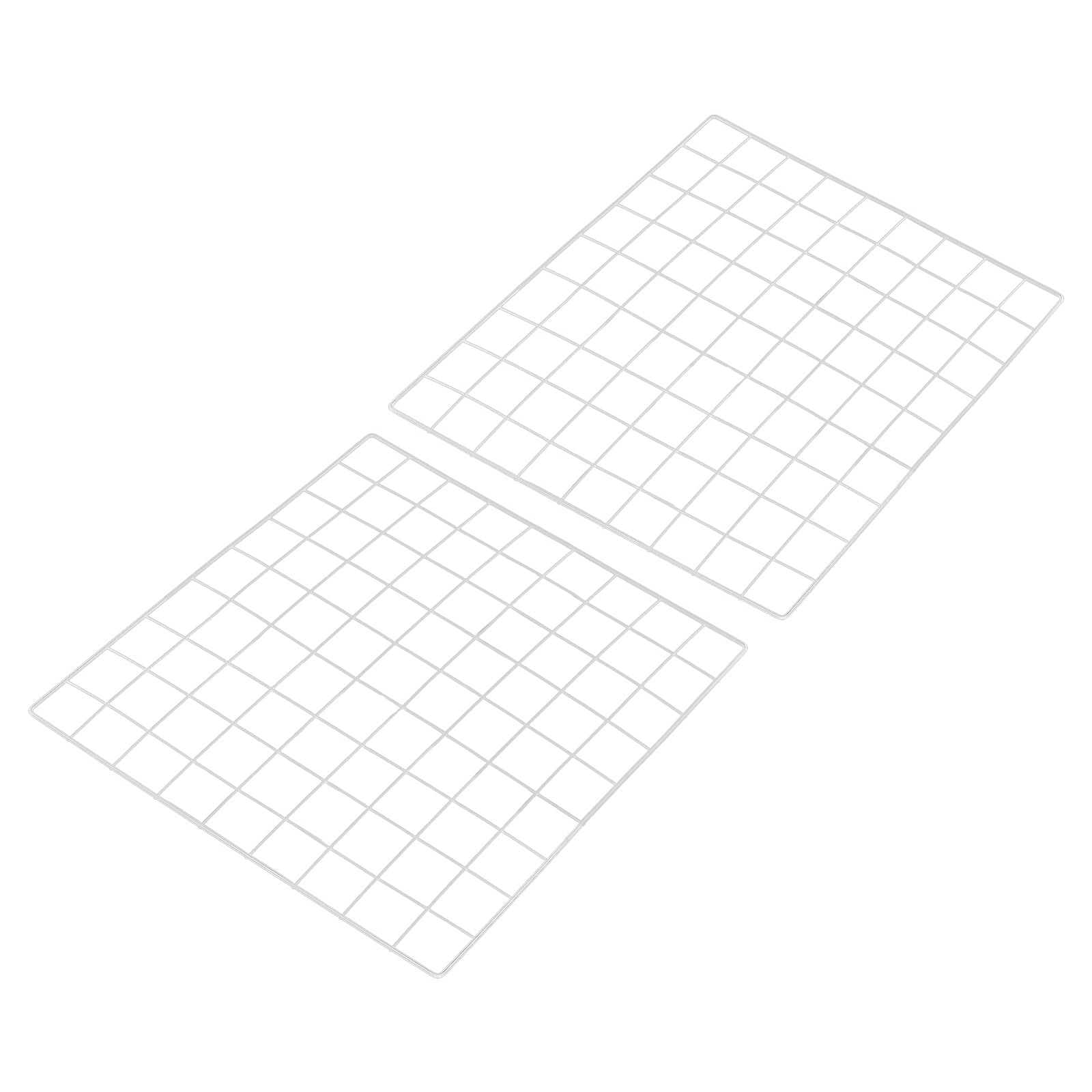 PATIKIL 45x45cm Wire Grid Panel, 2 Pack Board Photo Pictures Memo Display Grid Panels Hanging Organizer Wall Decorative Panel for Home Office Wedding, White