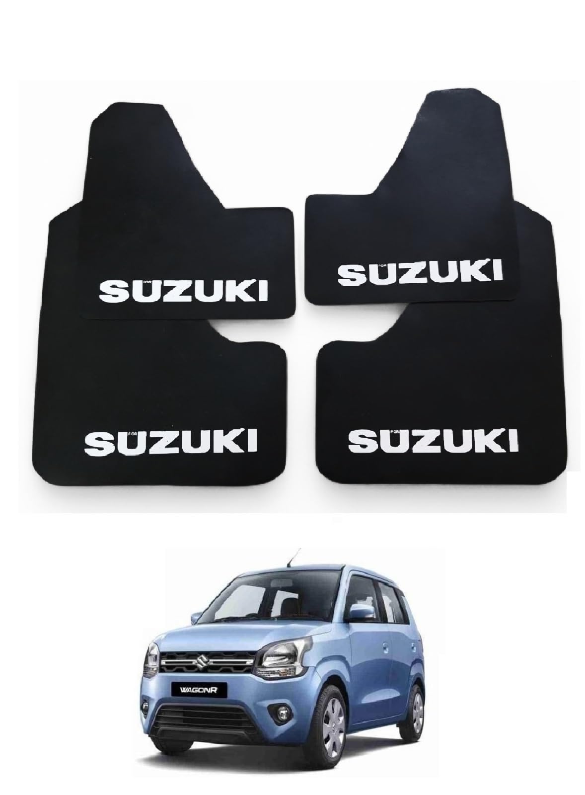 Mud Flaps for Suzuki WagonR, Unbreakable Black Splash Guards, Set of 4 PCS-image-46