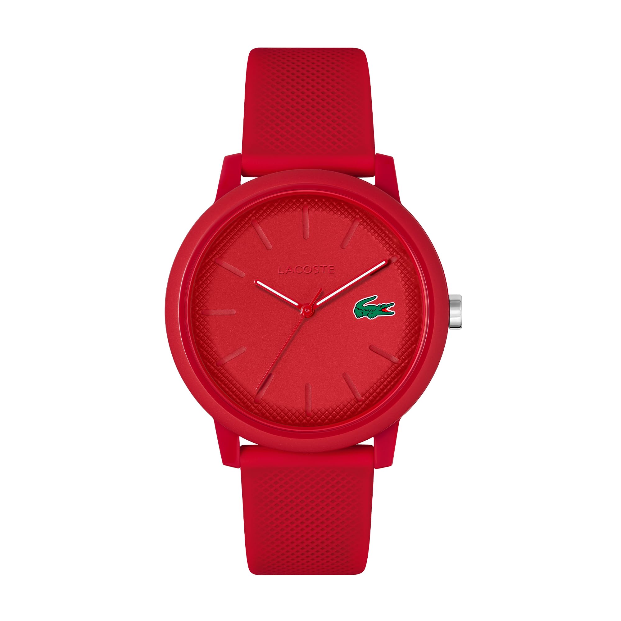 Lacoste Analogue Quartz Watch for Men LACOSTE.12.12 Collection with Red Silicone Bracelet - 2011173