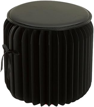 Paper Folding Stool with PU Cushion Folding Paper Chair Furniture for Home Portable Honeycomb Furniture Foot Stool Round Stool Brown Black