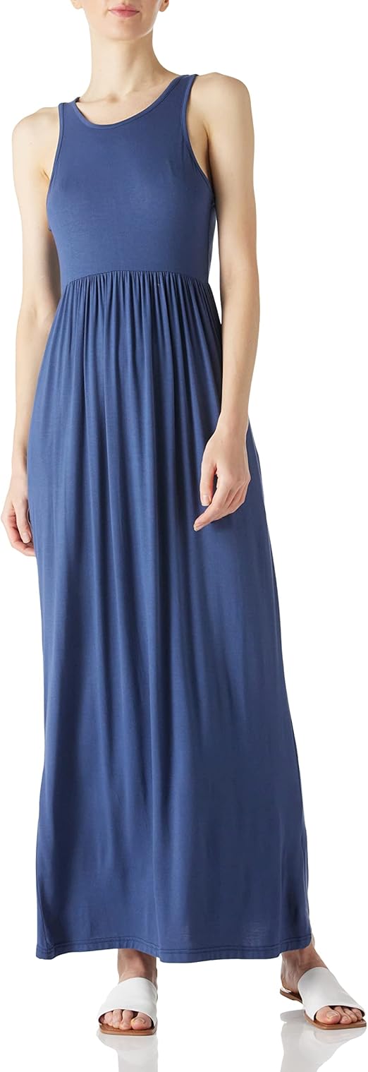Amazon Brand - Find. Women's Sleeveless Elegant Cocktail Dress Loose Plain Plus Size Maxi Dresses Casual Long Dresses with Pockets